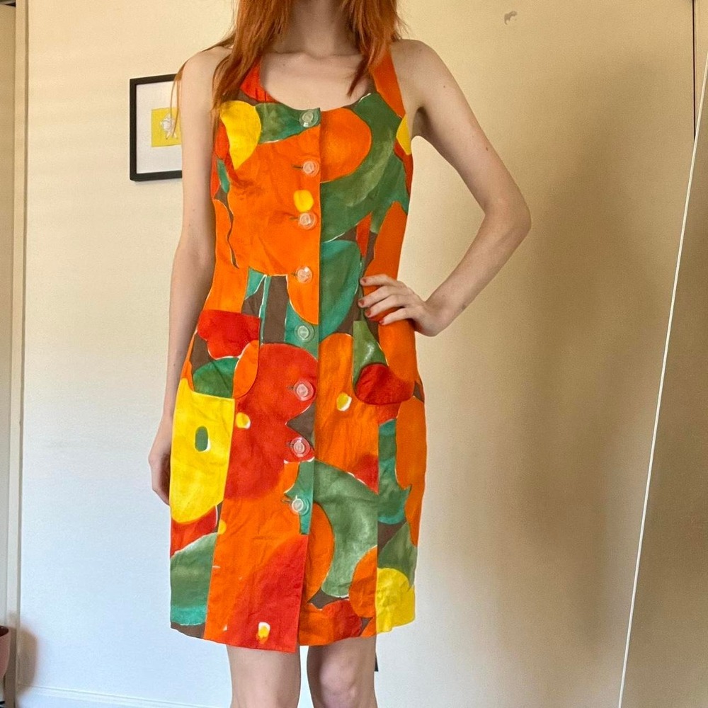 Synonyme vintage orange dresss‎